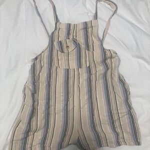Striped Beige and Blue Romper